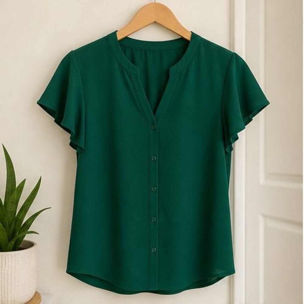 Emerald Tie Neck Blouse